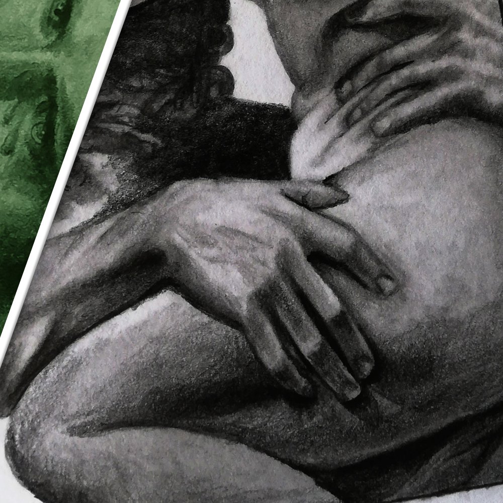 "El Abrazo" Dibujo en Grafito - Imagen 4