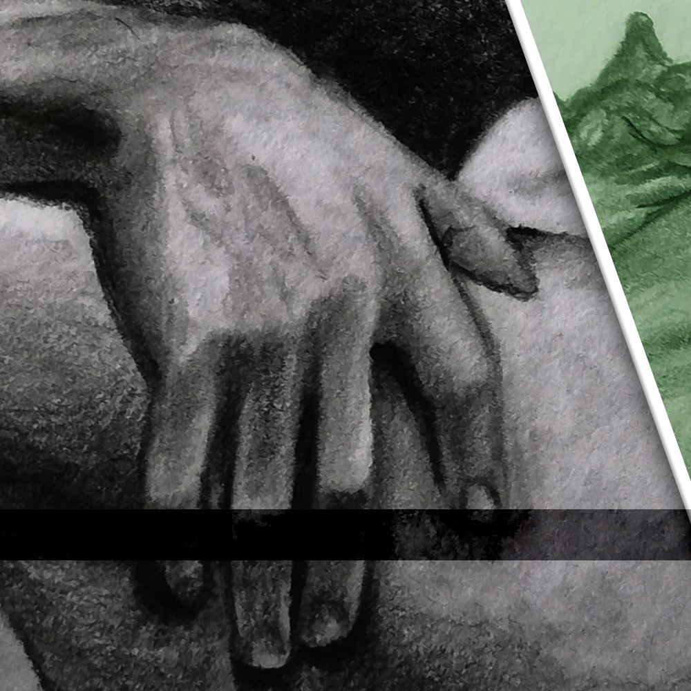 "El Abrazo" Dibujo en Grafito - Imagen 2
