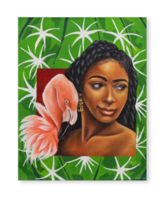 Obra exclusiva Eva, flora y fauna – pintura al óleo y acrílico de Yohan Pixone inspirada en el Caribe colombiano