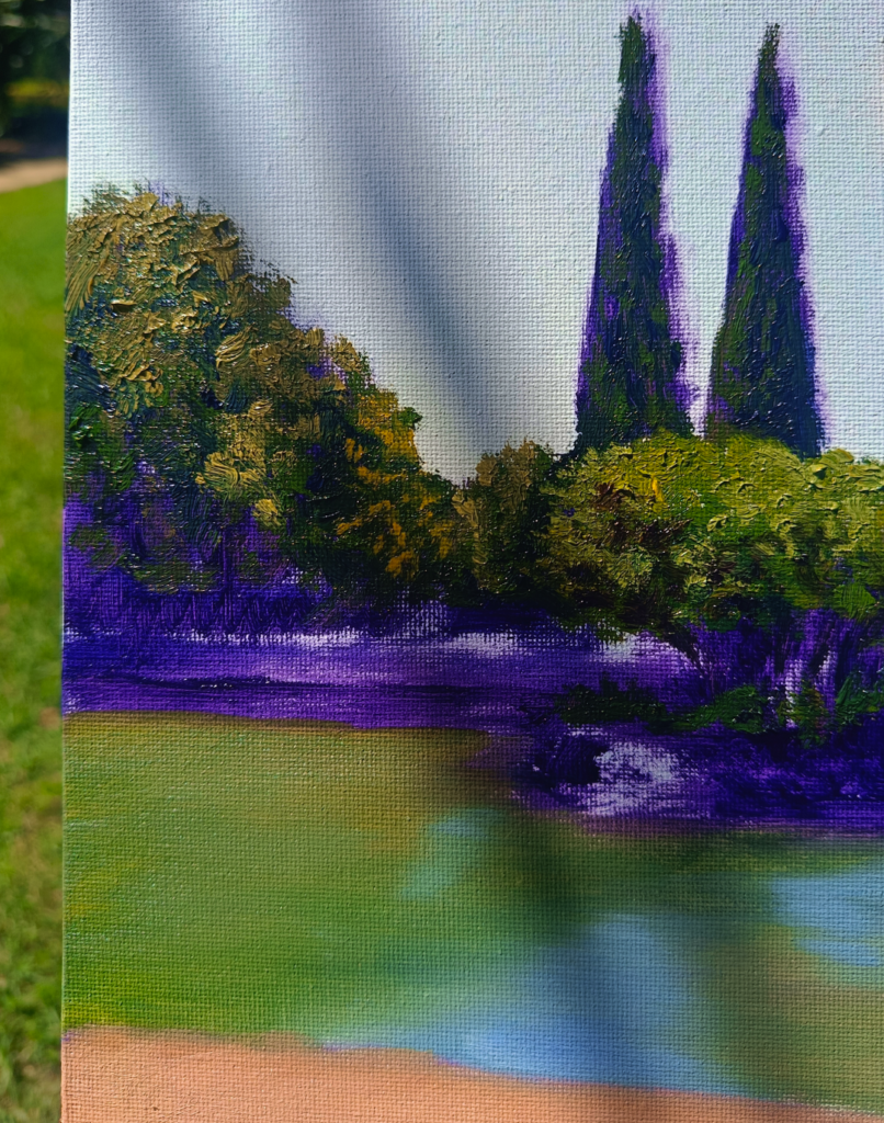 Yohan Pixone durante una sesión de pintura plein air de su Laboratorio de Campo en el Parque Federico García Lorca, Granada.